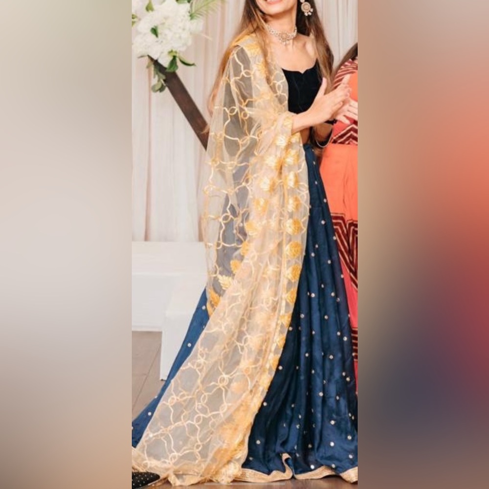Navy blue Indian lehenga